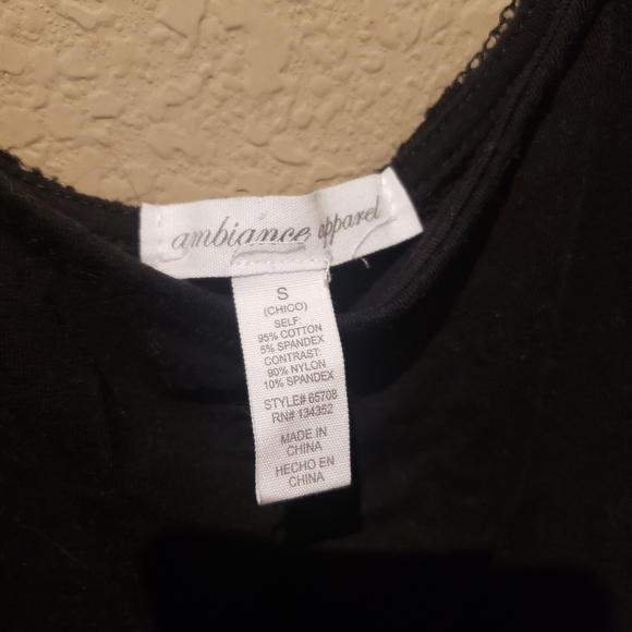 Ambiance Apparel Lace Tank Body Suit Black Size S - Picture 2 of 4